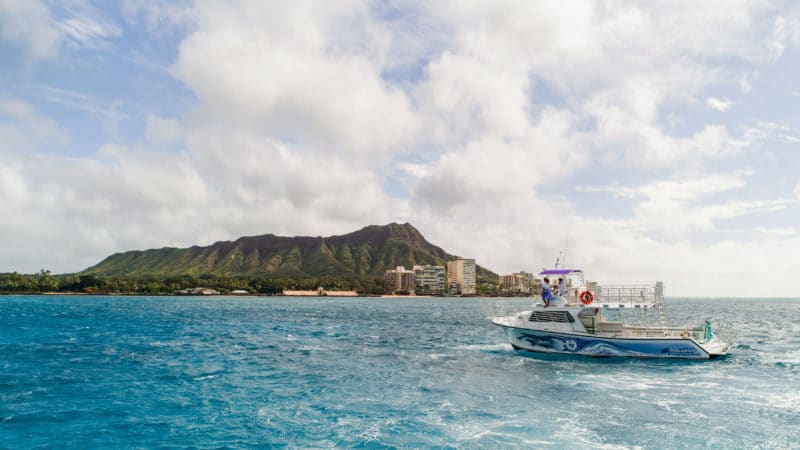 Hawaii ash scatterings in front of Diamond Head Waikiki